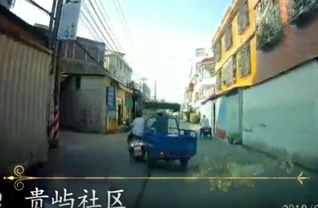 貴嶼仙馬村一地磅旁摩托車撞向變向三輪車